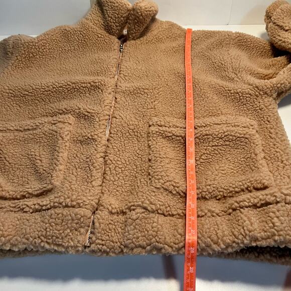 I.AM.GIA Jacket Size L Pixie Sherpa Teddy Tan Caramel Zip Up Oversized - Picture 10 of 12